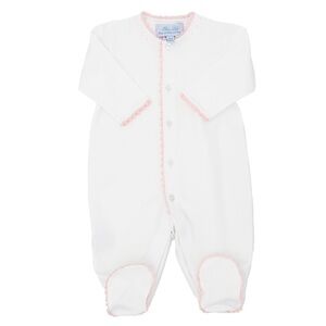 Pixie Lily pima footies embroidered romper coverall cotton french knots snaps